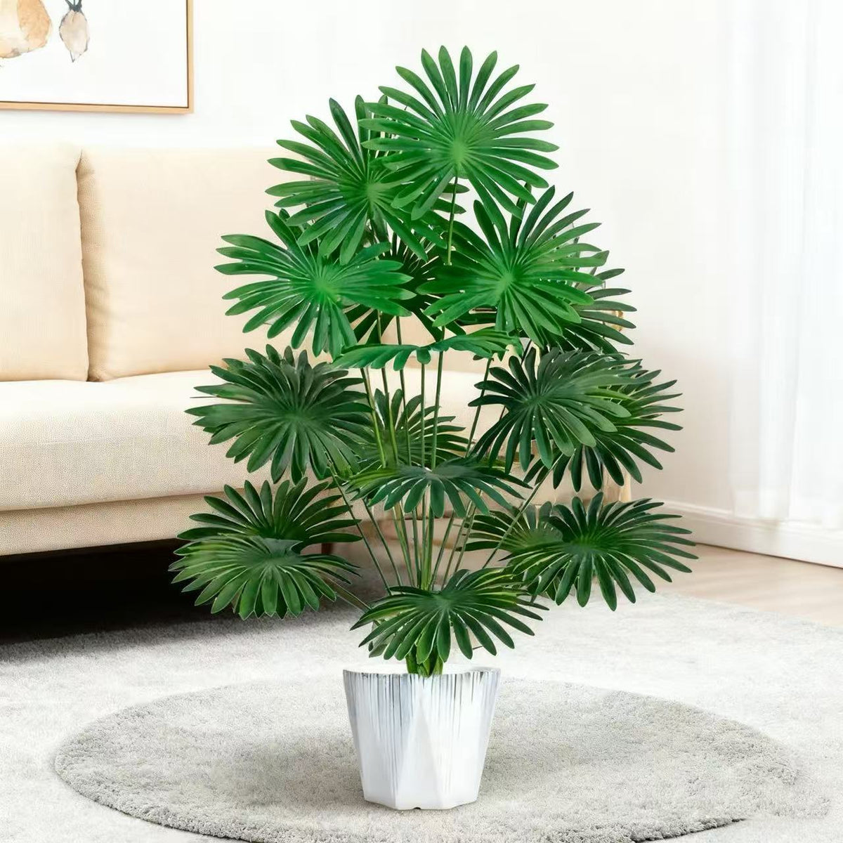 Artificial Fan Palm Plant for Outdoor Garden & Home Decor