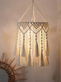 Bohemian Woven Pendant Light Shade for DIY Fixture Replacement, Decorative Lampshade for Living Room & Dining Room