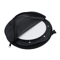 10-inch Black and White Dumb Drum Practice Pad Set with Bag and Drumsticks for Beginners