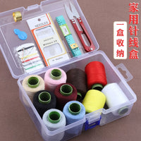 Portable Home Sewing Kit with Thread, Needles, and Storage Box