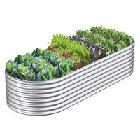 Galvanized Metal Raised Garden Bed Kit Outdoor Planter Box for Yard Patio