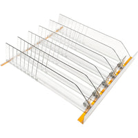 Adjustable Width Shelf Merchandiser Pusher for Deep Cabinets, Snacks, and Beverages