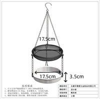 Hanging Metal Mesh Bird Feeder and Waterer Combo for Outdoor Gardens
