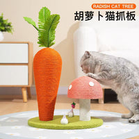 Carrot Cat Scratching Post with Sisal Rope, Vertical Cat Scratcher Toy for Pet Cats