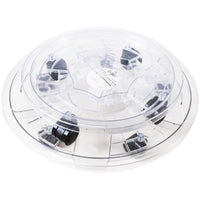 Clear Round Resin Plant Pot Mover with Wheels and Water Reservoir