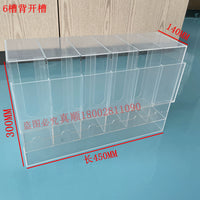 6-Slot Acrylic Refill Storage Box, Stackable TCG Organizer, Trading Card Holder, Sports Card Dispenser