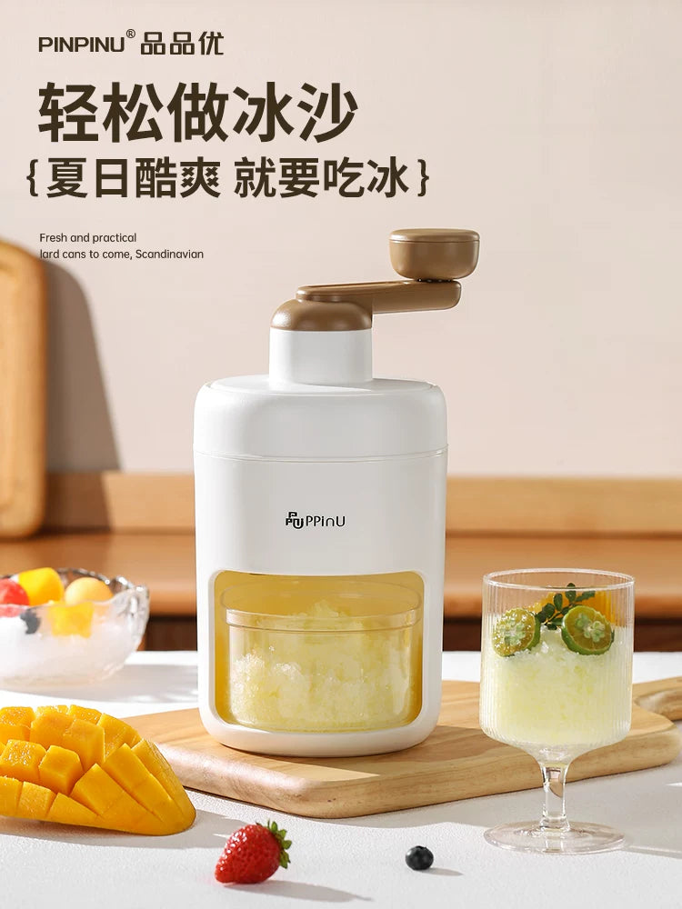 Manual Ice Shaver Machine for Home Use, Hand-Crank Ice Crusher for Shaved Ice and Smoothies