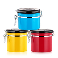 Stainless Steel Coffee Bean Storage Canister with CO2 Valve and Date Tracker
