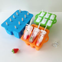 BPA-Free Silicone Ice Pop Molds with Lids and Handles - 6 or 10 Cavity Homemade Ice Cream Bar Maker