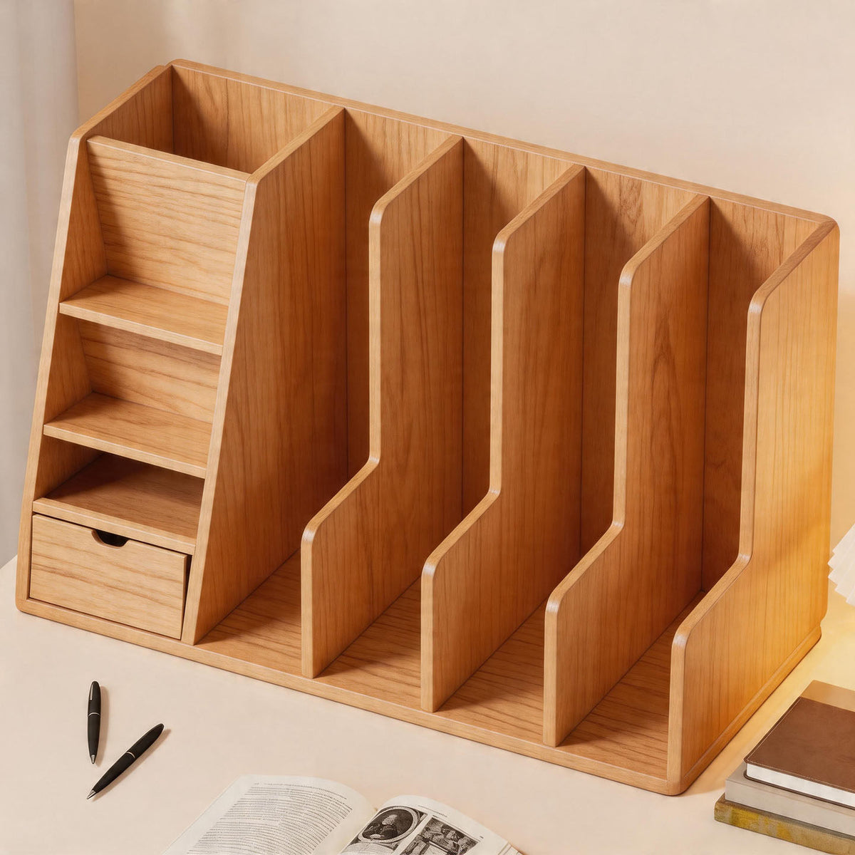Metal Desktop Bookends and Organizer for Books and Picture Books