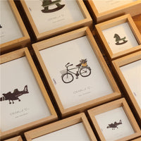 Japanese Ins Style Wooden Photo Frame for Desktop Decor, DIY Rectangular Picture Frame