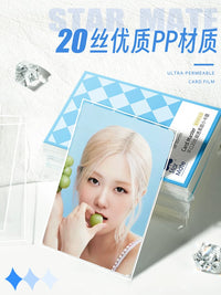Star Card Sleeves 20mil 3-inch Kpop Photocard Protectors Clear Matte Fine Sand Texture