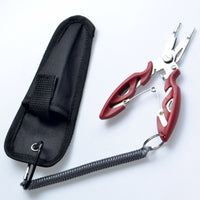 Stainless Steel Fishing Pliers with Lanyard, Small Multi-function Fishing Line Cutter with Lock, Hook Remover for Outdoor Fishing