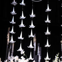 Pearl Lily Flower String Garland for Wedding Celebration Party Birthday Photo Props Pure White Decorative Artificial Flowers Arrangement