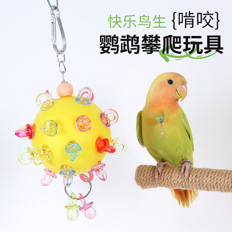 Parrot Chew Toy with Nipple Star Ball for Small to Medium Birds