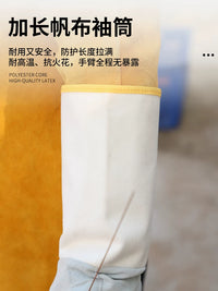 Welding Work Gloves, Heat Resistant, Wear-Resistant, Flexible, Cowhide Canvas