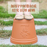 Terracotta-Style Embossed Resin Planter with Tray for Roses Hydrangeas Fruit Trees, Breathable Thickened Garden Pot