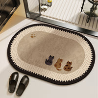 Diatomaceous Earth Bathroom Mat, Non-Slip Quick Dry Absorbent Floor Mat for Toilet and Shower