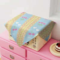 Korean Style Cherry Bowknot Dust Cover for Microwave & Coffee Machine, Small Square Cloth
