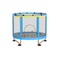 Kids 1.4m Foldable Trampoline with Safety Enclosure Net and Handrail for Indoor Use