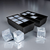 Silicone Square Ice Cube Tray for Whiskey Cocktails and Baby Food