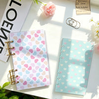 Macaron Heart A6 6-Hole Acrylic Loose-Leaf Binder Cover for Journals & Planners