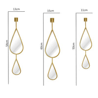 Luxury European Irregular Mirror Set for Wall Decor, Modern Living Room Creative Water Drop Design