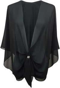 Women's Chiffon Shawl Cardigan for Summer Dresses, Lightweight Sun Protection Cape