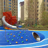 Outdoor Playground Cube Slide Climbing Wall Kids Turntable Seesaw Stainless Steel Translucent Slide