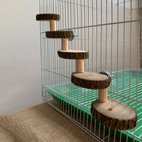 Wooden Pet Ladder for Hamsters and Parrots, Multi-Tier Climbing Toy