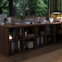 Solid Wood Corner Desk with Integrated Bookshelf for Home Office