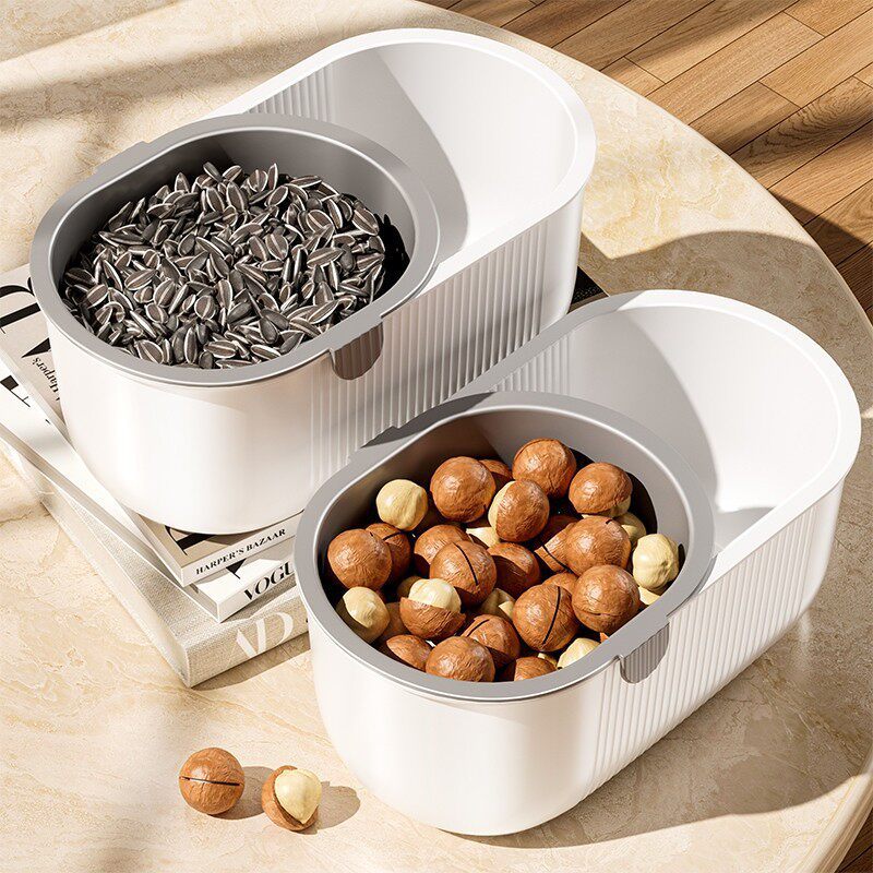 Double-Layer Snack & Fruit Bowl with Phone Holder