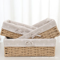 Handwoven Rattan Storage Basket for Desktop, Snacks, Cosmetics, and Sundries