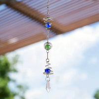 3D Spiral Crystal Suncatcher Wind Chime Pendant for Home Decor & Meditation