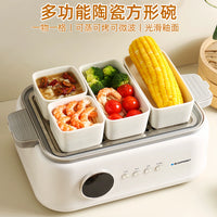 Ceramic Square and Rectangular Bowls for Hot Pot, BBQ, Snacks, Desserts, and Steaming