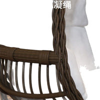 Indoor Outdoor Wicker Rattan Hanging Basket Chair with Stand and Cushion, Single or Double Seater Swing Chair for Patio Balcony