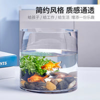 Thickened Cylindrical Glass Fish Tank / Vase for Hydroponics and Home Decor