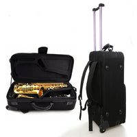 Waterproof Saxophone Case with Wheels and Backpack Straps for Alto/Tenor Sax