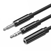 3.5mm Audio Splitter Cable for PC Headsets with Mic, Headphone and Microphone Y Splitter Adapter for Gaming