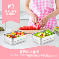 Stainless Steel 720ml Rectangular Food Container with Silicone Lid for Snacks and Storage