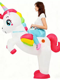 Inflatable Unicorn Horse Riding Costume for Adults and Kids
