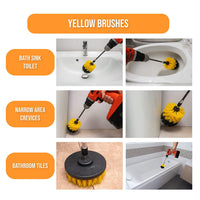 8-Piece Power Drill Brush Set with Extension Rod for Cleaning