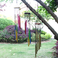 Creative Colorful 12-Tube Wooden Wind Chime for Home Decor
