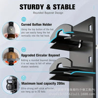 Baseball Cap Hat Rack Wall Mount Display Holder for Flat Brim Hats