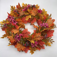 Halloween Thanksgiving Autumn Maple Leaf Wreath Door Hanging Decoration