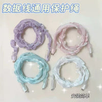 Sparkling Chiffon Mesh Data Cable Protector Sleeve for USB-C and Android Cables