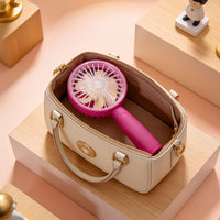 Portable USB Rechargeable Handheld Fan with Phone Stand Base, Mini Desktop Fan for Outdoor Use