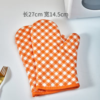 Heat Resistant Oven Mitts for Baking Grilling - Thickened Cotton Kitchen Gloves