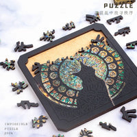 Cathedral Cat Irregular Jigsaw Puzzle for Adults, High Difficulty Brain Teaser Wooden Toy