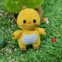 Handmade Yellow Dinosaur Crochet Animal Toy Bag Charm